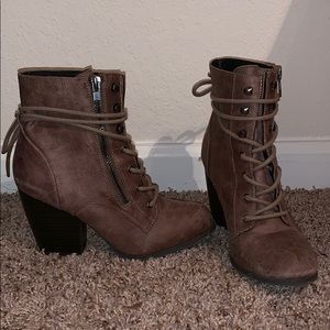 Tan Heeled Booties